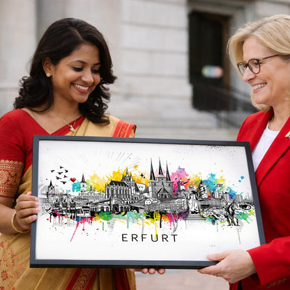 Erfurt Geschenk Idee Skyline Silhouette 