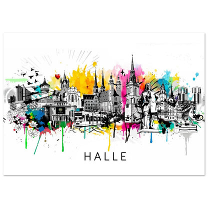 Stadt Silhouette Halle