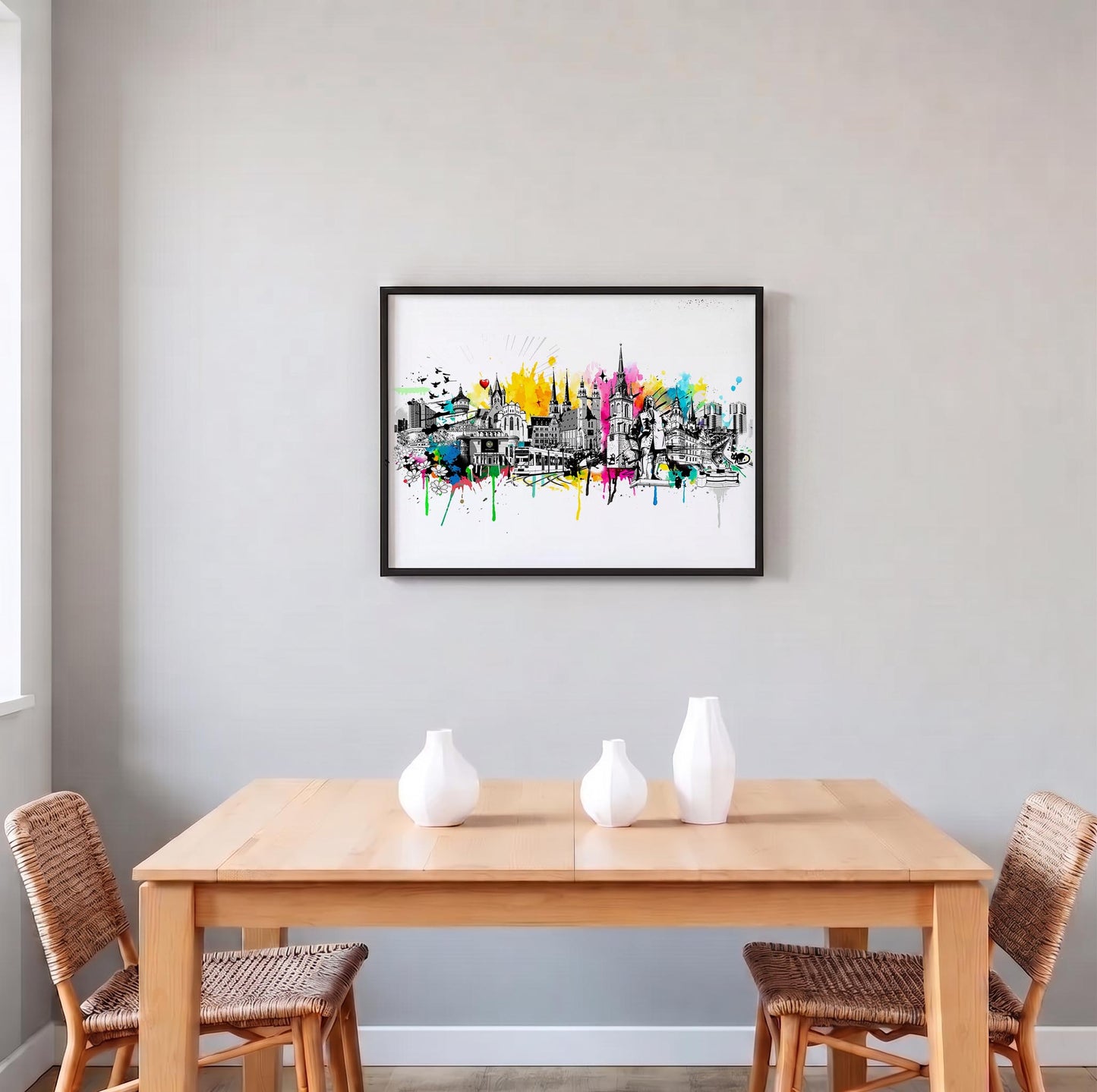 Poster Skyline von Halle