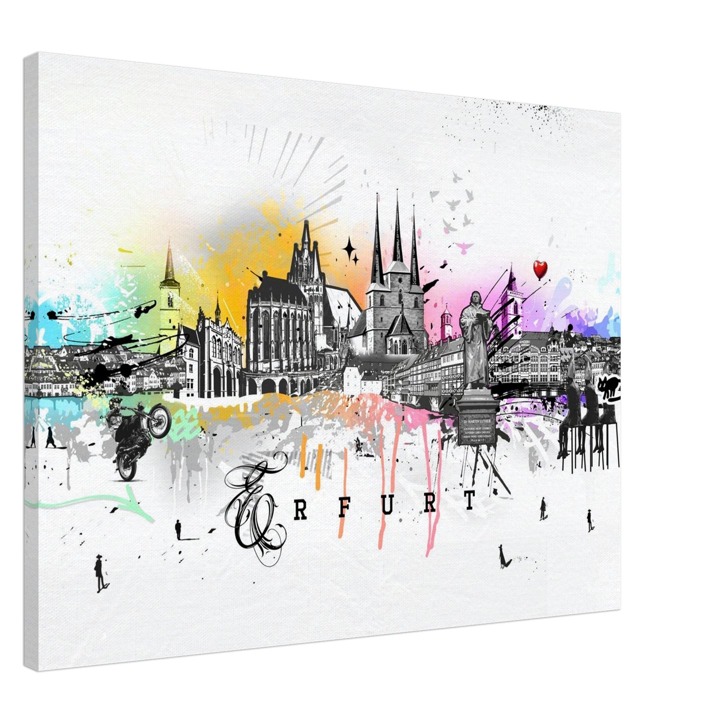 Skyline Erfurt Geschenkidee Silhouette