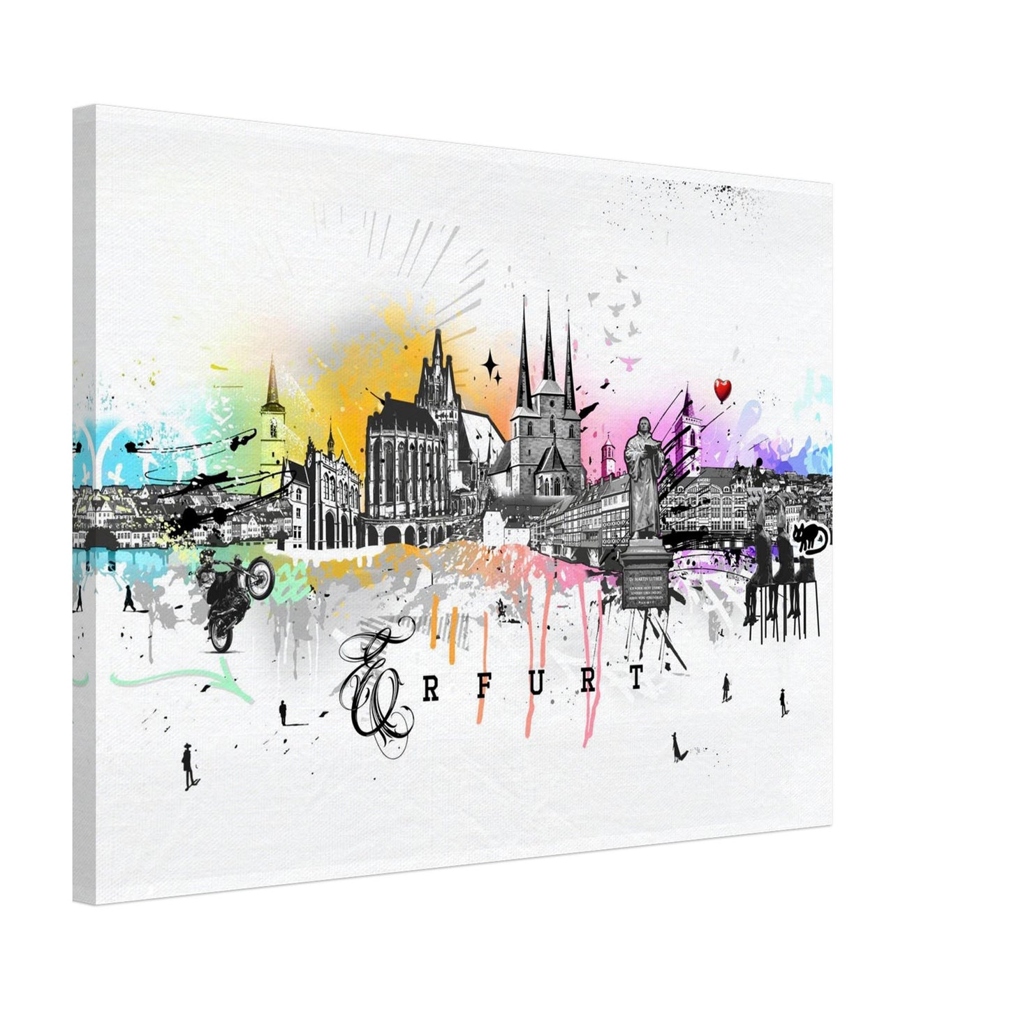 Leinwanddruck Skyline von Erfurt 2